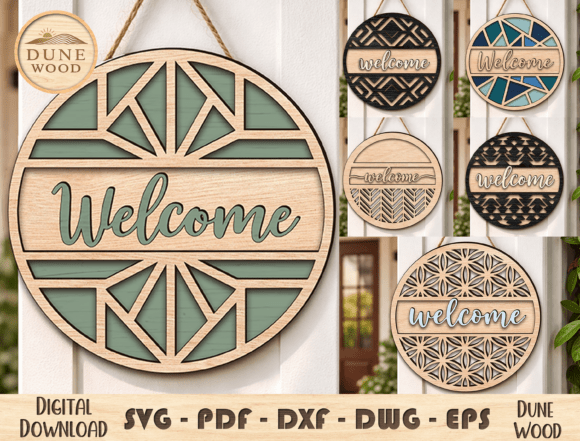 Download Round Welcome Sign Laser Cut File - Sign Collection