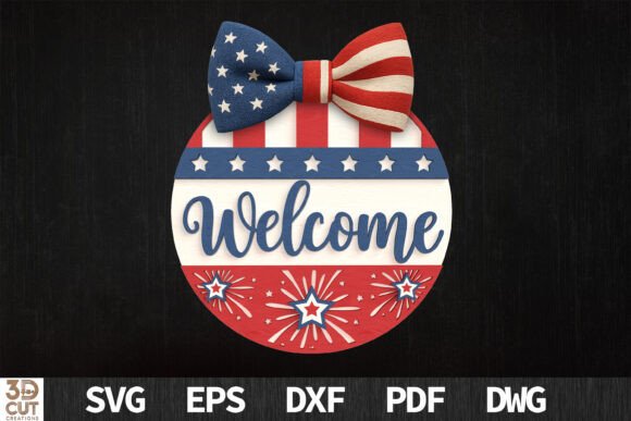 Download 4th of July Stars Welcome Sign - Sign Collection