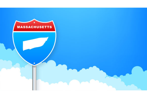 Download Massachusetts Map on Road Sign. - Sign Collection