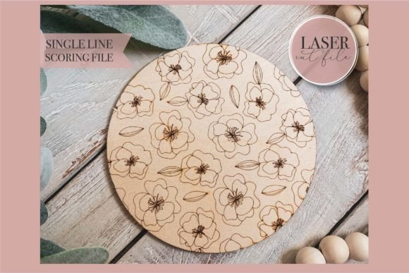 Download Round Floral Sign Laser SVG - Sign Collection