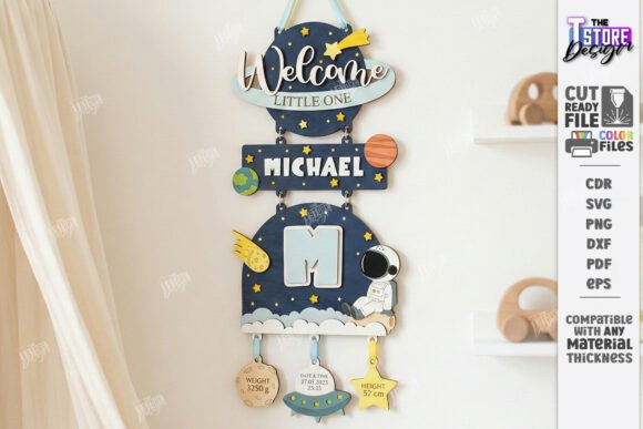Download 3D Nursery Layered Wall Sign Laser Cut - Sign Collection