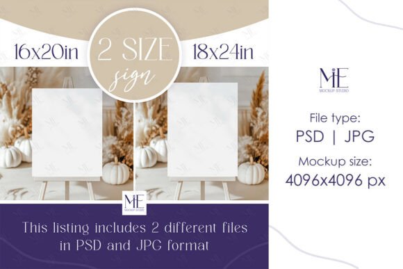 Download Fall Welcome Sign Mockup 18x24 &amp; 16x20 - Sign Collection