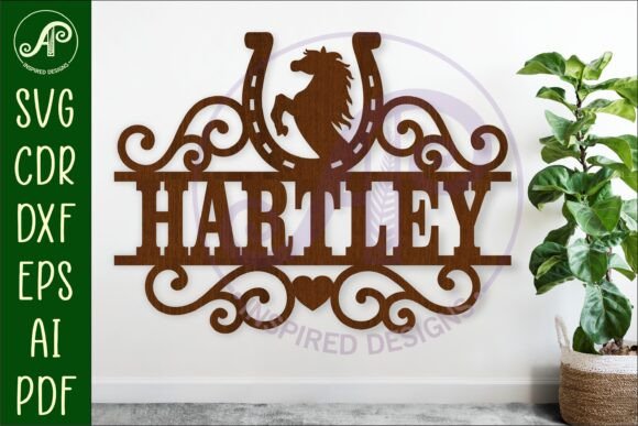 Download Horse Shoe Flourish Name Sign Svg Laser - Sign Collection