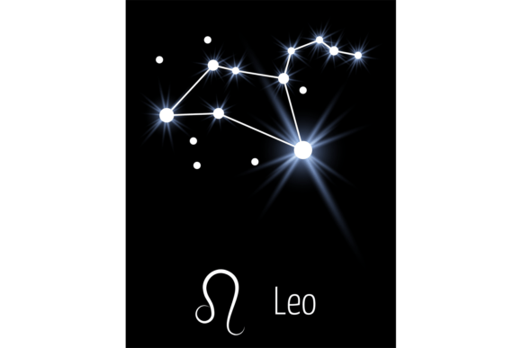 Download Leo Zodiac Sign. Stars in Night Space Ca - Sign Collection