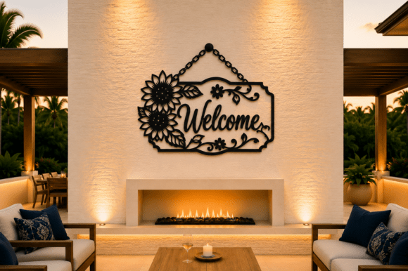 Download Welcome Sign Wall Art SVG Laser Cut File - Wall art svg Collection