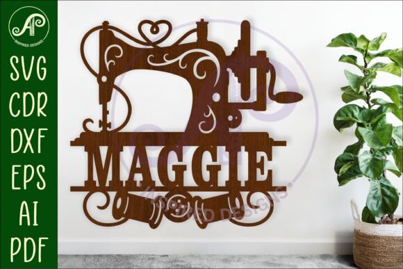 Download Sewing Machine Name Wall Art Sign, SVG - Sign Collection