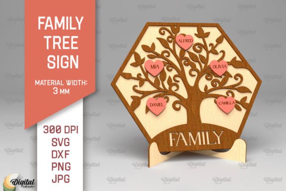 Download Family Tree Sign. 3D Laser Cut SVG - Sign Collection
