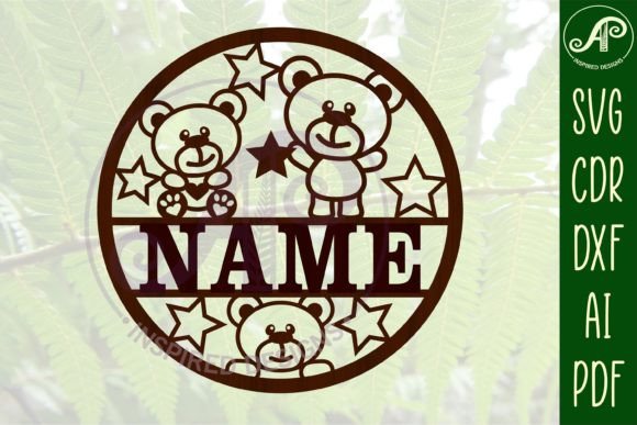 Download Teddy Bears with Stars Name Sign SVG - Sign Collection