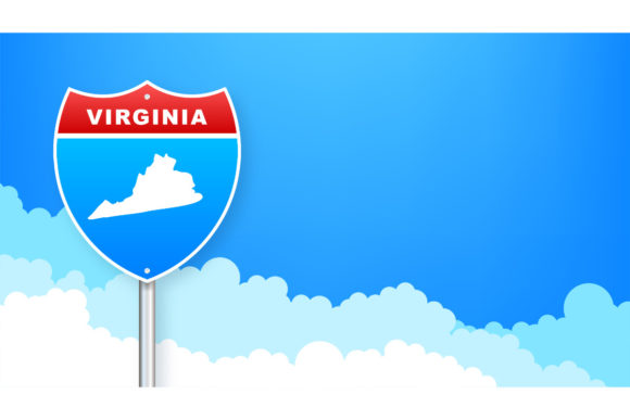 Download Virginia Map on Road Sign. - Sign Collection