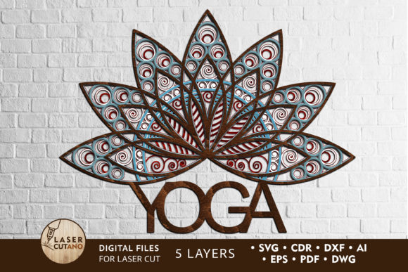Download Multilayer Cut File Sign YOGA LOGO - Sign Collection