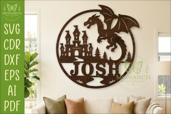 Download Personalized Dragon Castle Name Sign SVG - Sign Collection