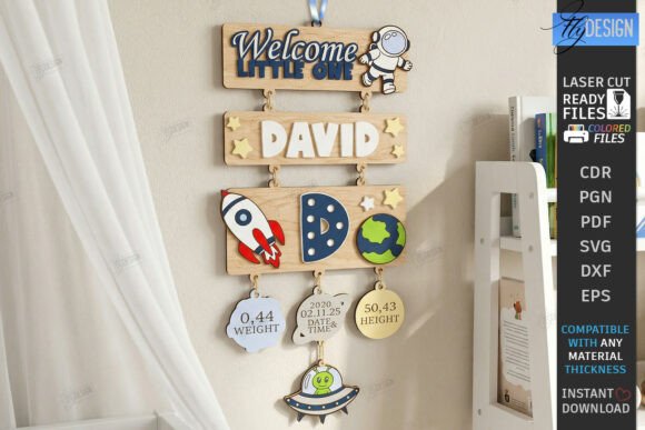 Download 3D Layered Sign for Newborn Laser Cut - Sign Collection