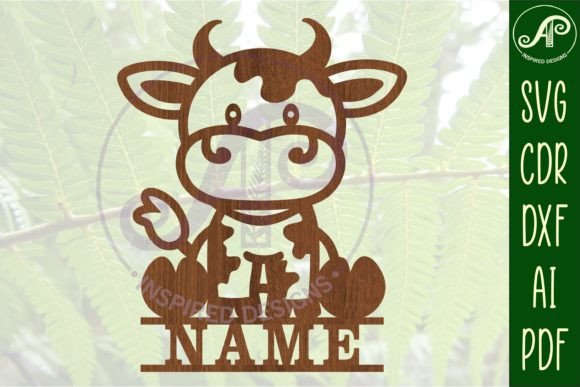 Download Cow Name Sign SVG Cut File Farm Theme - Sign Collection