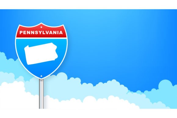Download Pennsylvania Map on Road Sign. - Sign Collection