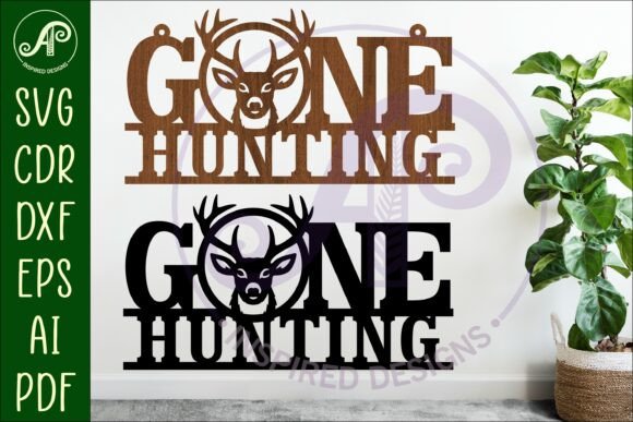 Download Gone Hunting Wall Art Sign Deer Hunter - Sign Collection