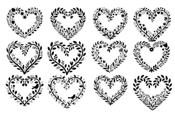 Download Floral Heart Laser Cut Vector Design - Sign Collection