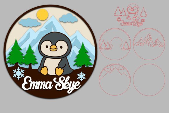 Download Penguin Name Sign SVG Layered - Sign Collection