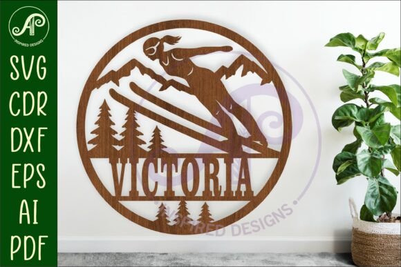 Download Female Ski Jump Wall Sign, Skier Laser - Sign Collection