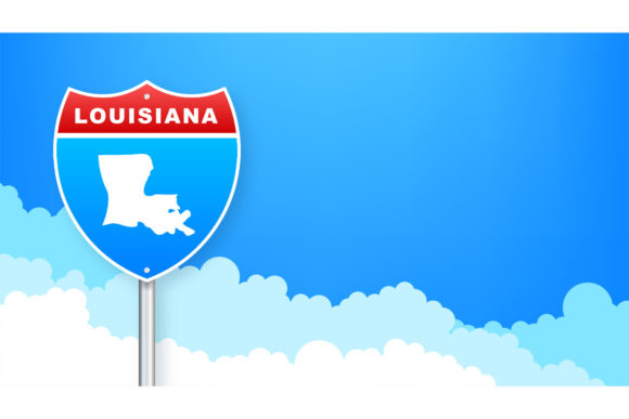 Download Louisiana Map on Road Sign. - Sign Collection