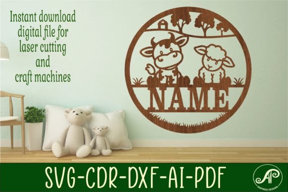Download Cow and Sheep Name Sign Svg Cut File - Premium Resources