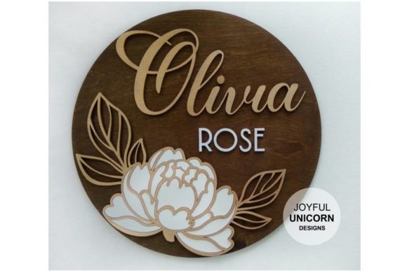Download Peony Flower Nursery Name Sign SVG File - Sign Collection