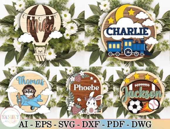 Download Personalized Kids Name Sign SVG Bundle - Sign Collection