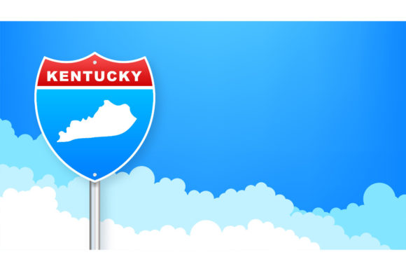 Download Kentucky Map on Road Sign. - Sign Collection