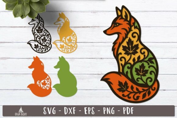 Download 3d Autumn Fox Layered SVG Design - Sign Collection