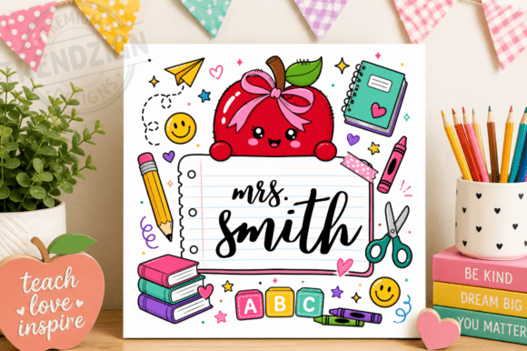 Download Teacher Name Sign PNG, Back to School - Sign Collection