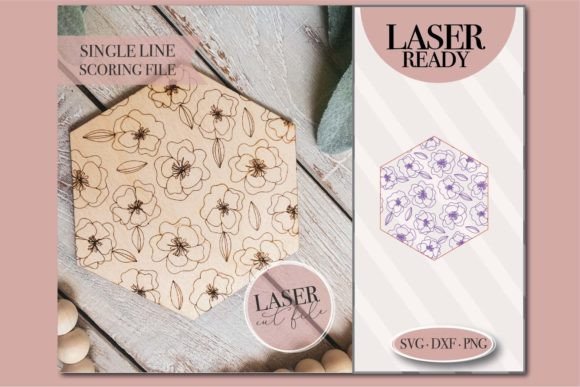 Download Hexagon Floral Sign Laser SVG - Sign Collection
