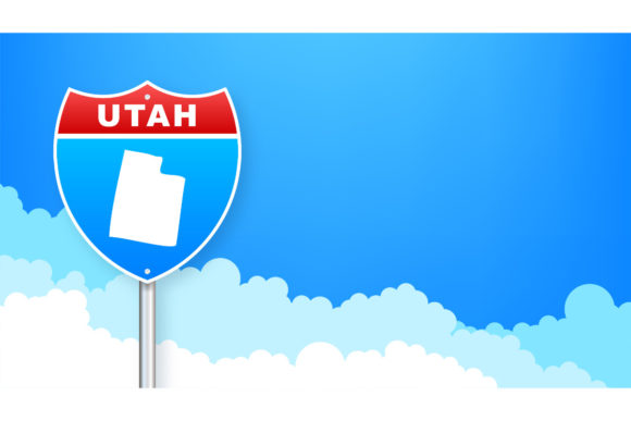 Download Utah Map on Road Sign. Welcome to State - Sign Collection