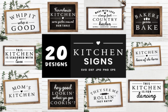 Download Farmhouse Kitchen Signs Bundle | Home Decor Signs Bundle - Sign Collection